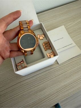 Michael Kors Rose Gold and Beige Two-Tone Smartwatch